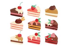 Vector Watercolor Pieces of Cake