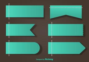 Stitched Green Vector Labels