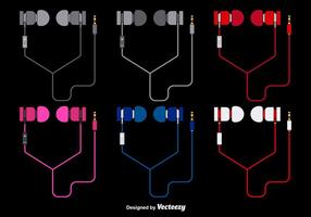 Colorful Ear Buds Vectors