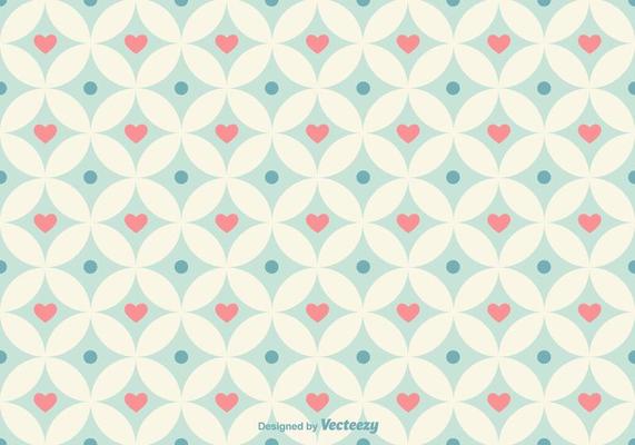 Geometrical Hearts Vector Pattern