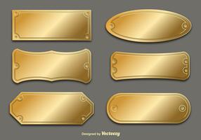 Vector Golden placas de nombre