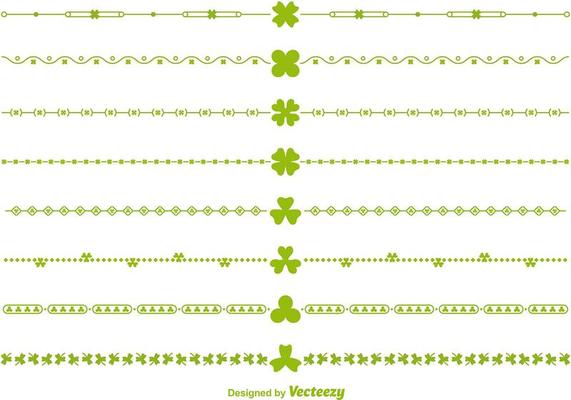 Green Vector Irish Borders and Divider Vectors