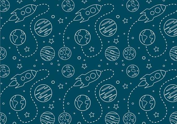 Space Seamless Pattern Background
