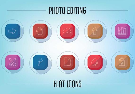 Free Flat Photo Editing Icons Vector