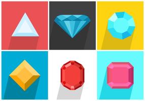 Set Of Colored Strass Vector Gems