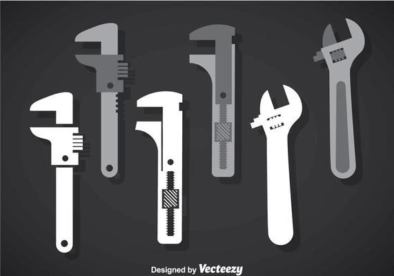 Monkey wrench glyph icon Royalty Free Vector Image