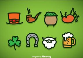 St Patricks Day Element Icons Vector