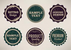 Free Vector Vintage Style Badges With Eroded Grunge 
