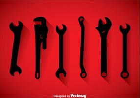Wrench Black Icons Vector