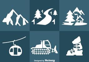 Snow Resort Icons Vector