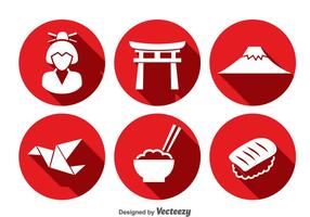 Japanese Culture Icons Vector