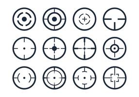 Iconos del vector del visor del Crosshair