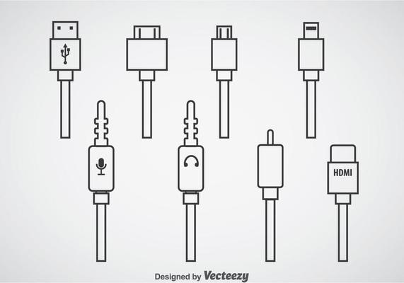Plug Wire Cable Computer Icons Vector