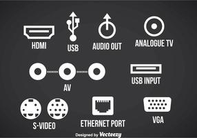 Connection Port Icons Vector