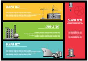 Oil Field Banner Vector Set