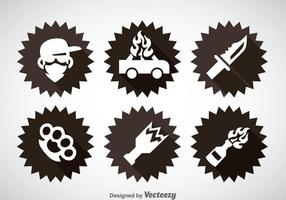 Gangster Element Icons Vector