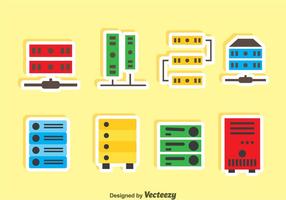 Server Rack Icons Vector