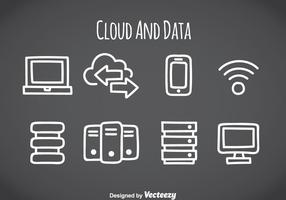 Cloud And Data Element Icons vector