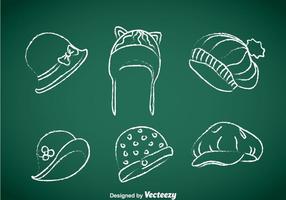 Señoras Sombrero Chalk Drawn Vector