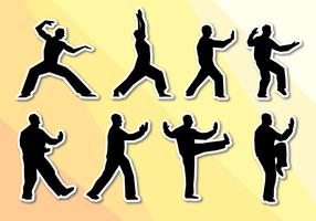 Tai Chi Silhouettes Vector