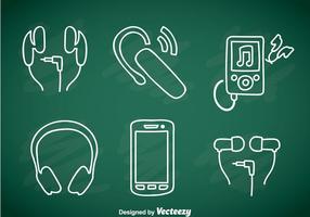 Music Player Element Doddle Icons vector