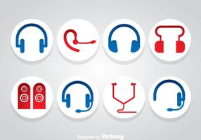 Headphone And Speaker Icons Vector