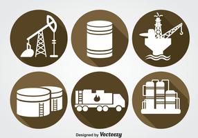 Conjunto de iconos de la industria petrolera vector
