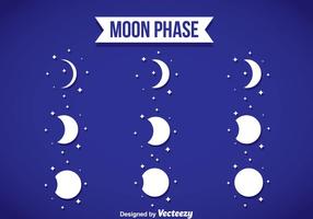 Moon Phase White Icons vector