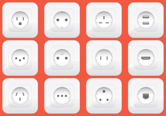 Technology Cable Socket Vectors