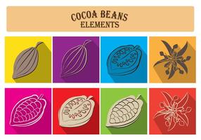 Cocoa Beans Elements vector