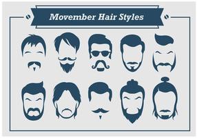 Movember estilos de pelo Vector