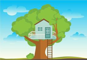 Tree House Flat Vector