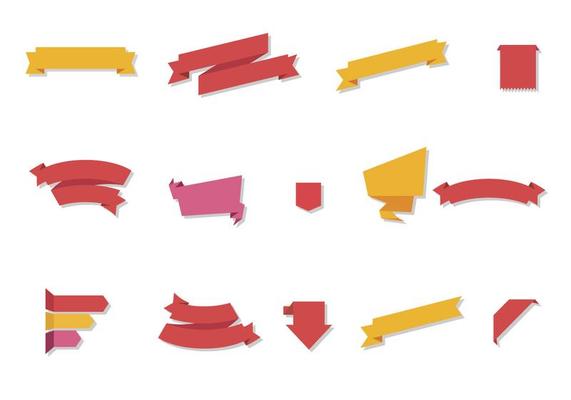 Free Flat Ribbon Vector Set