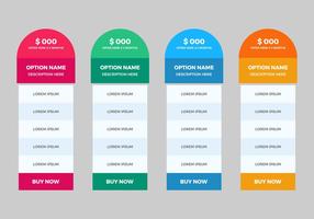 Free Pricing Table Vector
