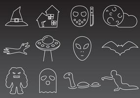 Monsters And Mystery Icons vector