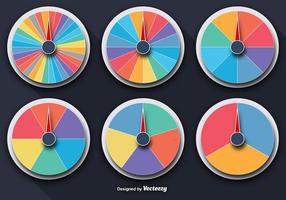 Vector Colorful Wheels Of Fortune Set