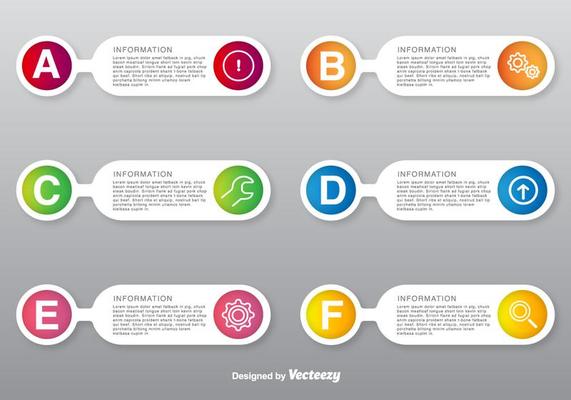 Vector Options Banners Set With Line Style Icons