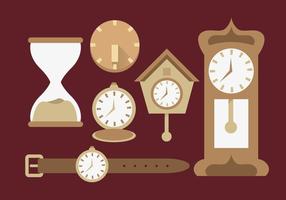 Sun Dial Watches Diferent Illustration Vector