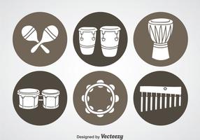 Percussion Instrument Icons vector