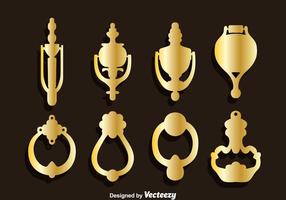 Puerta de oro conjunto Knocker Vector