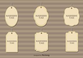 Set Of 6 Vector Hanging Cardboard Tags