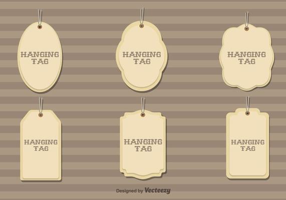 Set Of 6 Vector Hanging Cardboard Tags