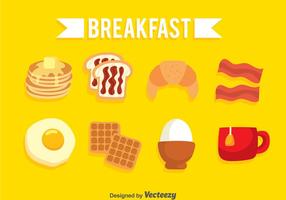Iconos de desayuno conjunto vector