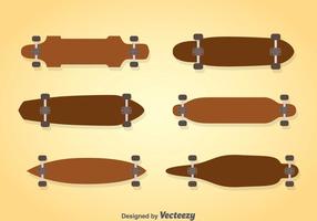 Wood Longboard Vector Sets