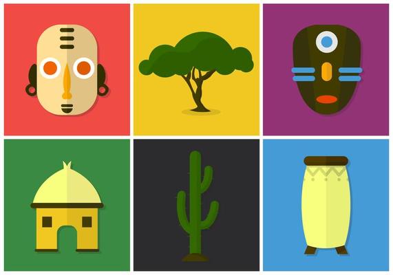 African Icon Vector Background
