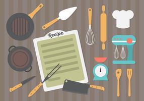 Flat Design Kitchen Equipment Background vector