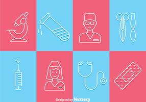 Medical Tin Outline Icons vector