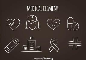 Iconos de la línea médica vector
