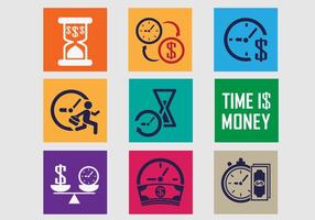 Tiempo es dinero Icon Pack Vector