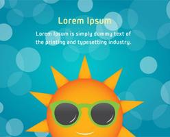Sun with Sunglasses Background Vector